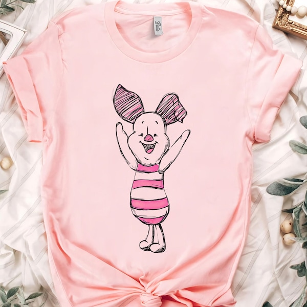 Cute Disney Winnie the Pooh Happy Piglet Shirt, Disneyland Vacation Holiday Trip, Unisex T-shirt Family Birthday Gift Adult Kid Toddler Tee