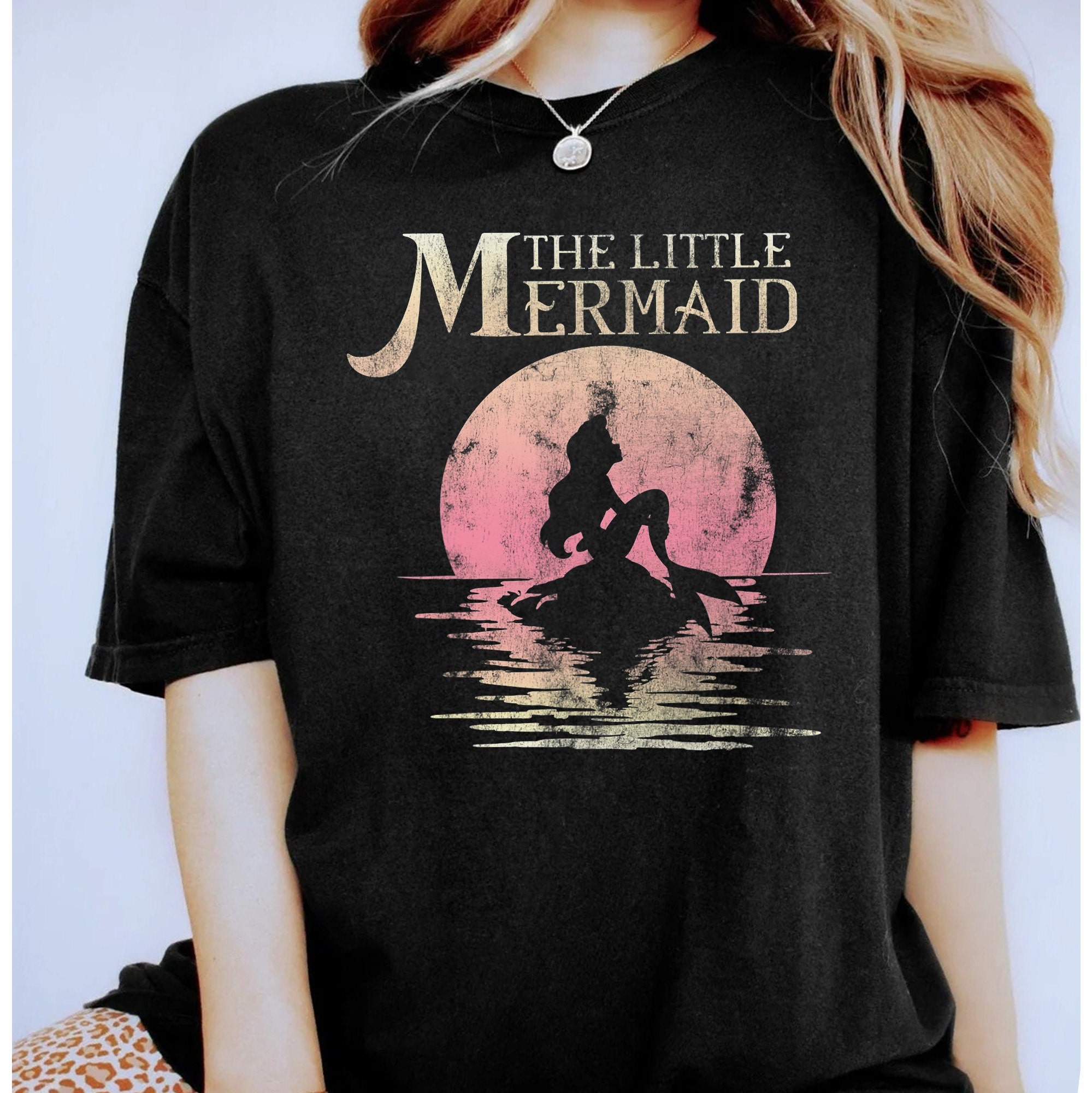 Discover Retro Disney The Little Mermaid Ariel Rock Moon Shirt