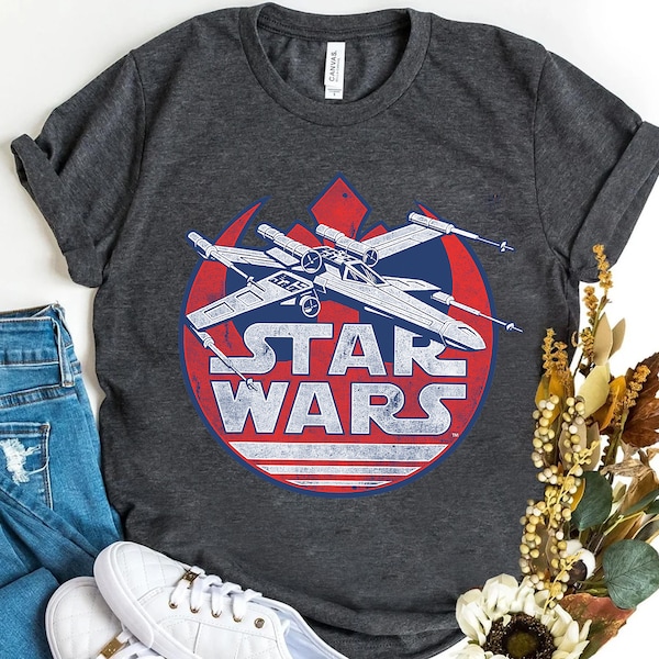 Retro Star Wars X-Wing Rebel Symbol Vintage Graphic T-Shirt Z1 Shirt, Unisex T-shirt Family Birthday Gift Adult Kid Toddler Tee