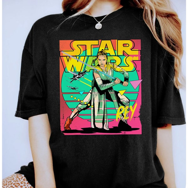 Retro Star Wars The Rise of Skywalker Rey 90s  Shirt, Galaxy's Edge Trip, Unisex T-shirt Family Birthday Gift Adult Kid Toddler Tee