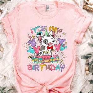 Disney Moana Characters Pua Pig Custom Presents It's My Birthday Shirt, Magic Kingdom Trip Unisex T-shirt Family Gift Adult Kid Toddler Tee image 1