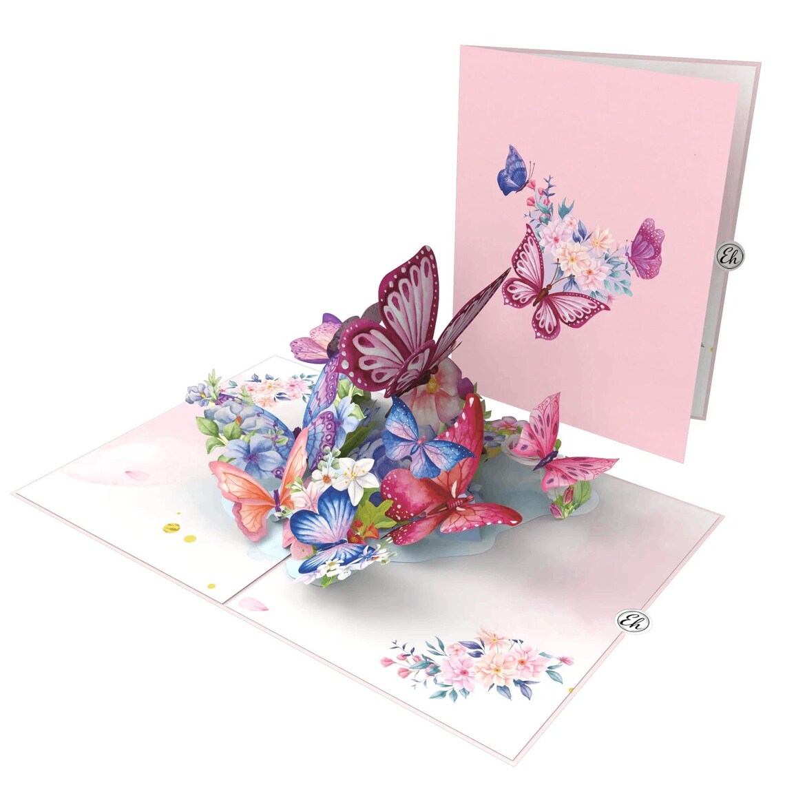 3D Butterfly Flower Pop up Greeting Card, Beautiful Floral Popup Card ...