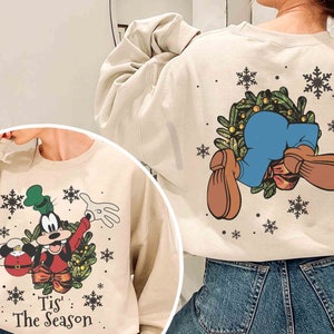 Cute Goofy Tis' The Season Xmas Shirt, Mickey's and Friends Very Merry Christmas Party 2024 Tee, Disney Magic Kingdom Family Trip Gift