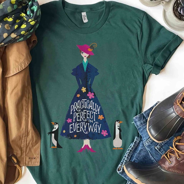 Cute Disney Mary Poppins Practically Perfect Shirt, Magic Kingdom Holiday Unisex T-shirt Family Birthday Gift Adult Kid Toddler Tee