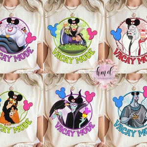 Disney Villains Vacay Mode Mickey Balloons T-shirt, Disney Villains Characters Tour Matching Tee, Disneyland Family Vacation 2024 Trip Gift