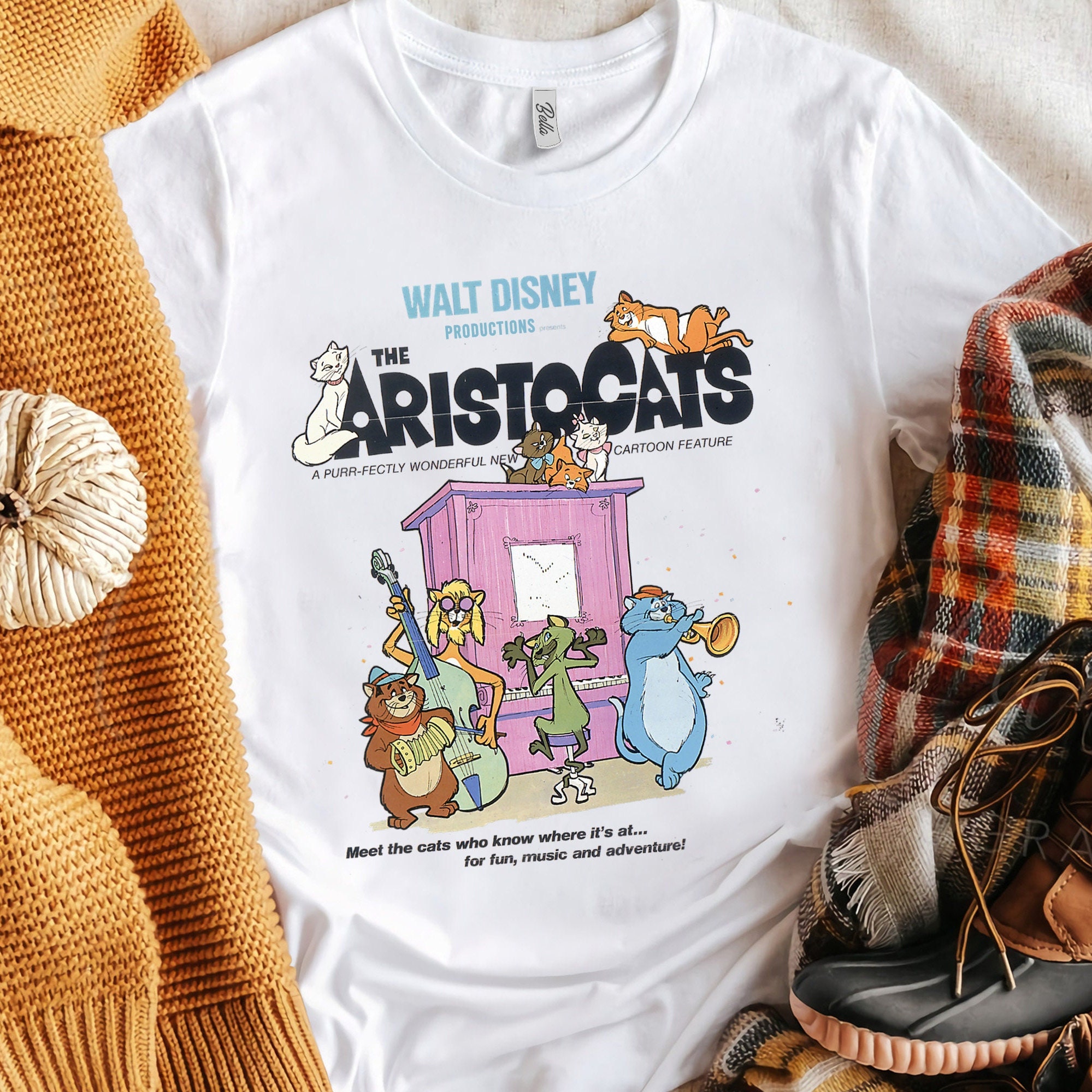 Discover Disney The Aristocats Cats Playing Piano Retro Shirt