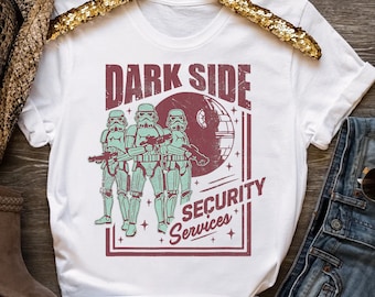 Chemise vintage Star Wars Stormtrooper Dark Side Security Services, Galaxy's Edge Unisex T-shirt Family Birthday Gift Adult Kid Toddler Tee