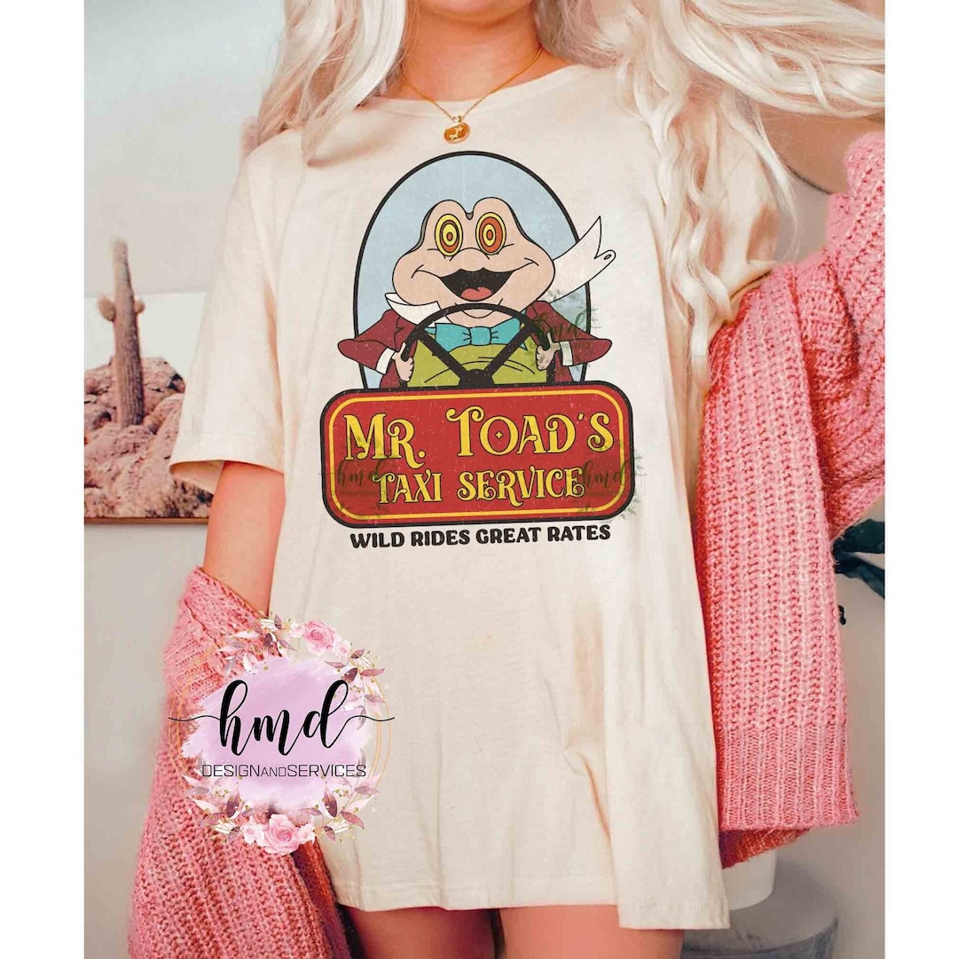 Mr. Toad's Taxi Service Great Rates Vinatge T-shirt, Disney Mr. Toad's ...