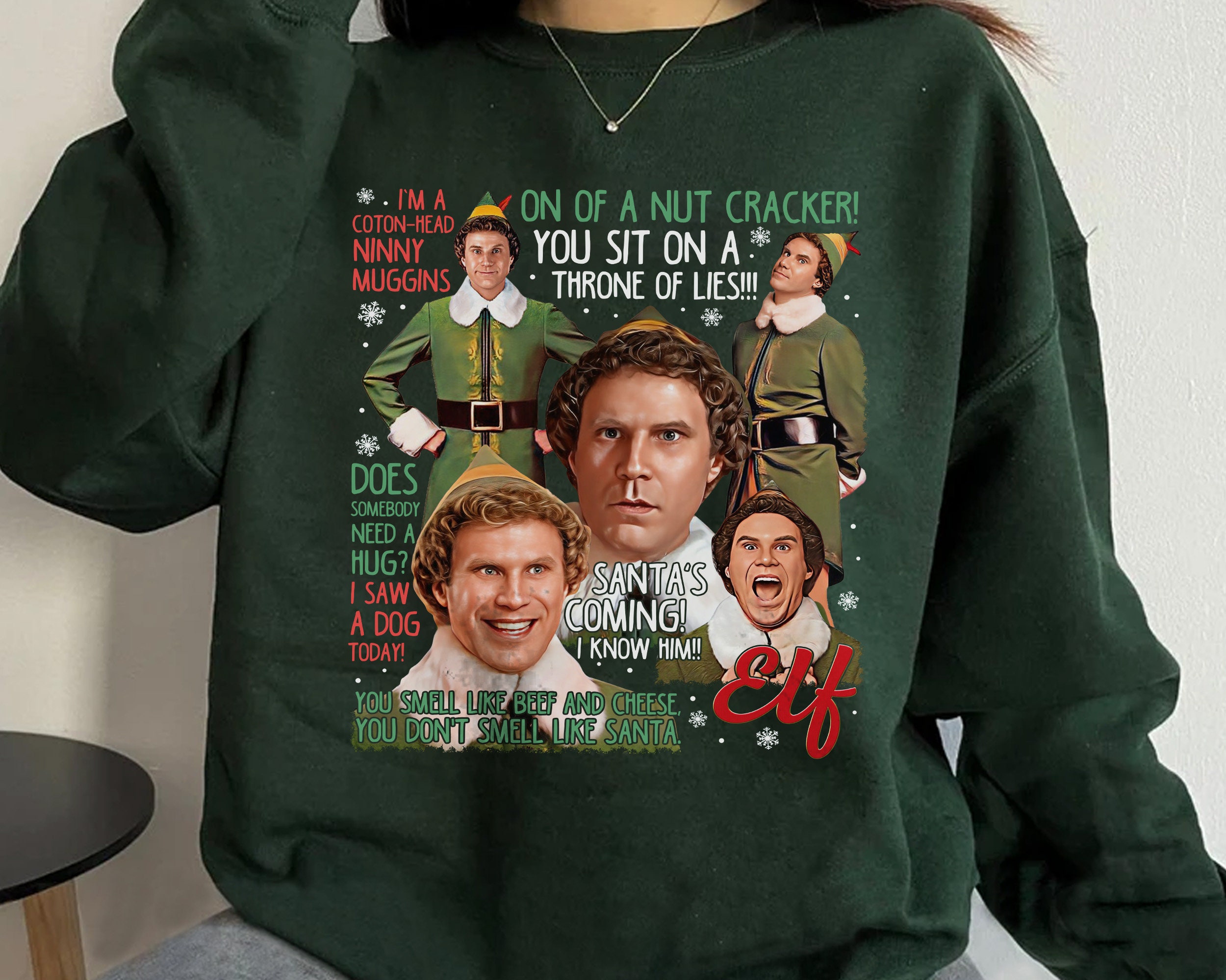 You Sit On A Throne Of Lies Buddy The Elf Funny Ugly Christmas Sweater