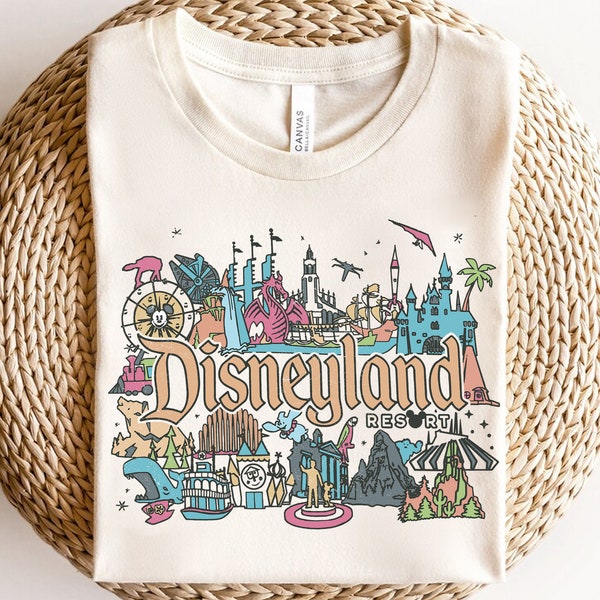 Disneyland Resort Happiest Place on Earth Vintage Shirt, Magic Kingdom Holiday WDW Unisex T-shirt Family Birthday Gift Adult Kid Toddler Tee