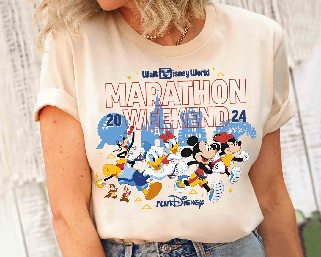 Rundisney Mickey and Friends Marathon Weekend 2024 Tshirt, Donald Goofy
