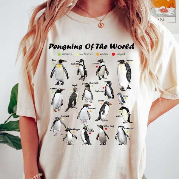 Cute Penguins Of The World Shirt, Penguin Lover Happy Penguin Awareness Day Tee, Unisex T-shirt Family Birthday Gift Adult Kid Toddler Tee