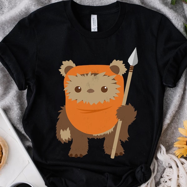 Star Wars Wicket Ewok Chibi Kawaii Cute Graphic Shirt, Galaxy's Edge Holiday Trip Camiseta unisex Regalo de cumpleaños familiar Adulto Niño Camiseta para niños pequeños