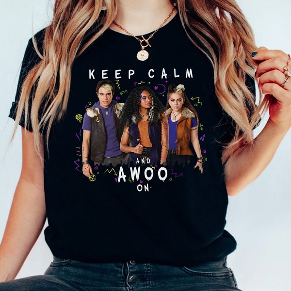 Disney Channel Zombies 2 Keep Calm and Awoo On Shirt, Magic Kingdom Holiday Trip Unisex T-shirt Family Birthday Gift Adult Kid Toddler Tee