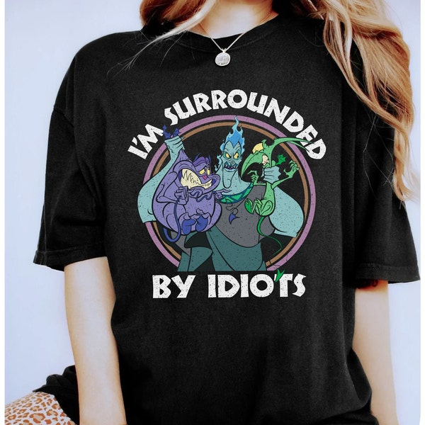 Retro Disney Hercules  Villains Hades Surrounded By Idiots Shirt, Magic Kingdom Unisex T-shirt Family Birthday Gift Adult Kid Toddler Tee