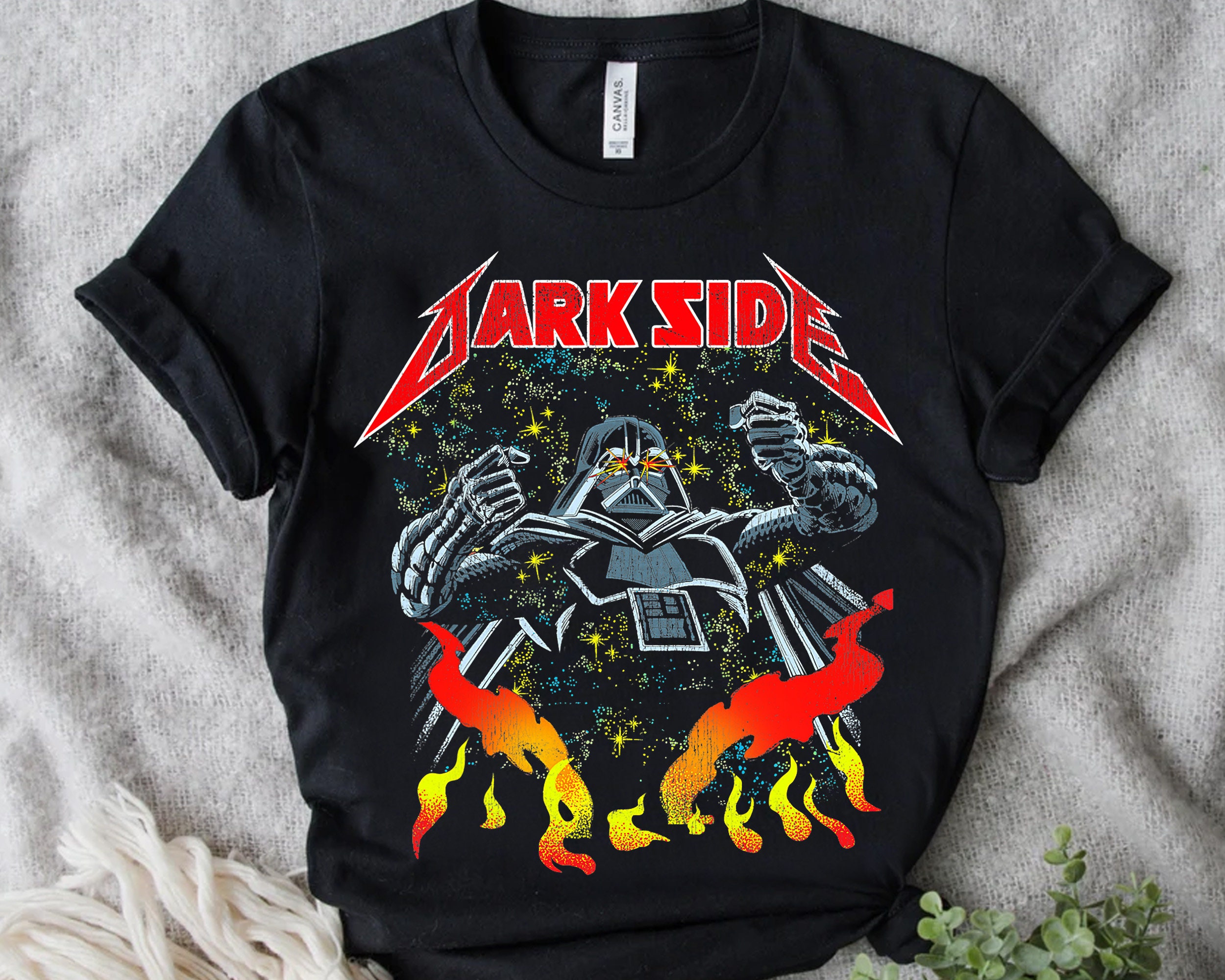 Een zin maximaliseren maandag Retro Vintage Star Wars Darth Vader Heavy Metal Flame T-shirt - Etsy