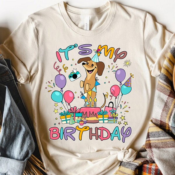 Cute Dachshund Custom Presents It's My Birthday Unisex T-shirt,  Funny Teckel Dog Lover Matching Tee, Gift For Birthday Party Family Squad