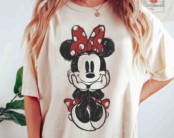 Disney Mickey & Friends Cute Minnie Mouse Doodle Shirt, Hollywood Studios WDW Trip Unisex T-shirt Family Birthday Gift Adult Kid Toddler Tee