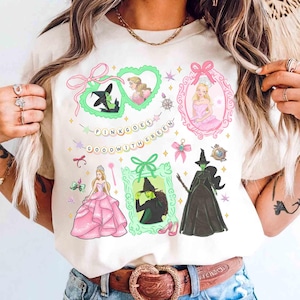 Coquette Bow Watercolor Wicked Movie Inspired Birthday Shirt, Changed For Good Shirt, Wizard Of Oz Shirt, Custom Name Wicked Birthday Gifts