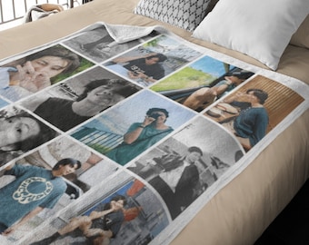 RM Photo Collage Blanket - Kim Namjoon Velveteen Blanket - Namjooning Meme Gift - Gift for Army and K-Pop Fans #090