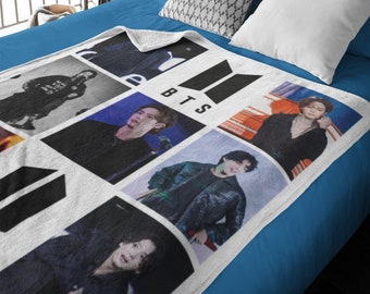 Yet To Come Busan Concert Photo Collage Blanket - OT7 Bangtan Velveteen Blanket - RM Jin Suga J-Hope Jimin Taehyung JK Gift #109