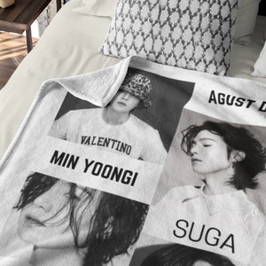 Couverture photo Yoongi Genius Lab, couverture en velouté K-Pop personnalisée, cadeau personnalisé pour l'armée et les fans de K-Pop, produits dérivés Suga #188