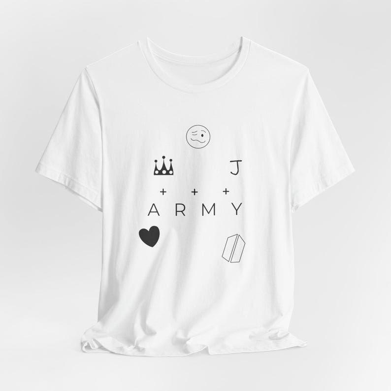 Camiseta con tatuaje de mano de JK, merchandising de la gira mundial de K-Pop, regalo para fans con prejuicios del ejército n.° 338 White