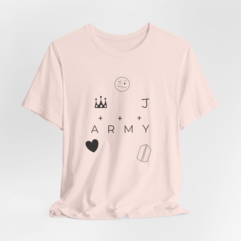Camiseta con tatuaje de mano de JK, merchandising de la gira mundial de K-Pop, regalo para fans con prejuicios del ejército n.° 338 Soft Pink