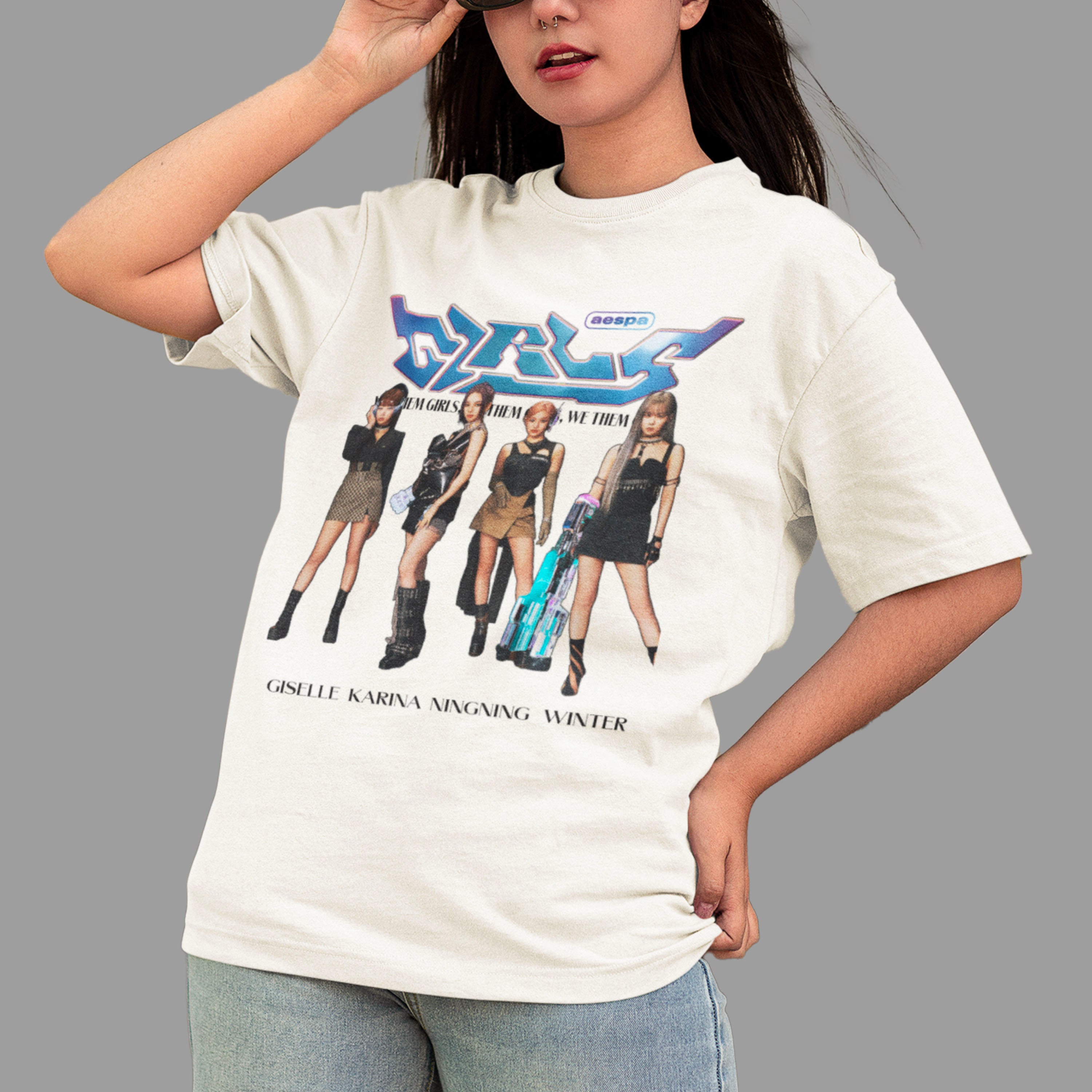 aespa winterビンテージ風 Tシャツ Amazon.co.jp: エスパ AESPA ウィンター グッズ Tシャツ ツアー