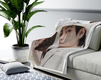 Custom Kim Taehyung Fotofolio Blanket, Veautiful V Velveteen Blanket, Gift for Army and K-Pop Fans, Taehyung Mr. Darcy Paris Aesthetic #1794