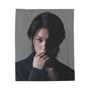 Felix Photo Blanket, Stray Kids Lee Yongbok Velveteen Blanket, Custom Gift for SKZ Stay, Felix Photocard, Hyunjin Bias, KPop Merch #222