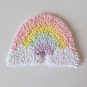 Rainbow Mug Rug Coaster Punch Needle Mug Rug Handmade Tufted Mug Rug Housewarming Gift Tea Coffee Lovers Gift