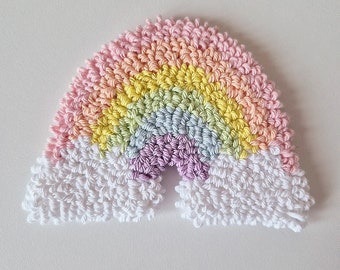 Regenboog mok tapijt onderzetter punch naald mok tapijt handgemaakt getuft mok tapijt housewarming cadeau thee koffie liefhebbers cadeau