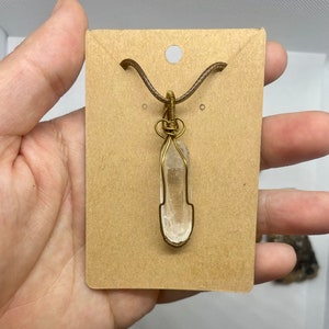 Wire wrapped Quartz point necklace, self collected.