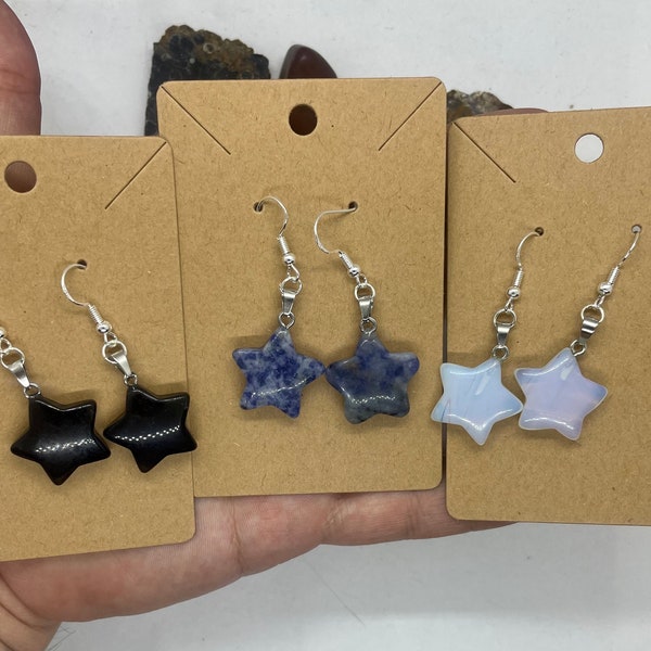 Sterling Silver Crystal Star Earrings