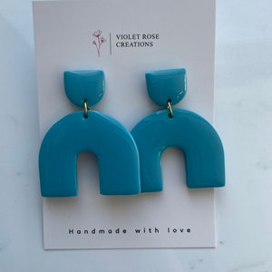 Blue Arches | POLYMER CLAY EARRING | Handmade Statement Dangle Earrings