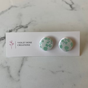 Green Leaf Stud | POLYMER CLAY EARRING | Handmade Statement Stud Earrings