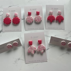 Pretty in Pink Collection | POLYMER CLAY EARRING | Handmade Statement Dangle/Stud Earrings