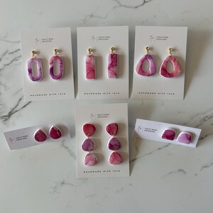 Adeline Collection  | POLYMER CLAY EARRING | Handmade Statement Dangle Earrings