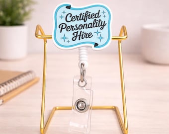 Retractable Badge Reel | Sarcastic Personality Hire ID Holder | Swivel Clip