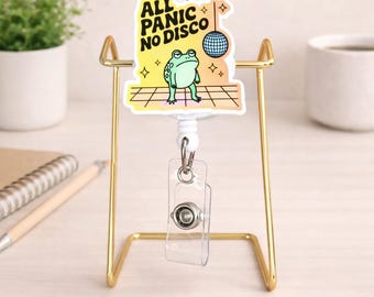 Retractable Badge Reel | Sarcastic Frog All Panic No Disco ID Holder