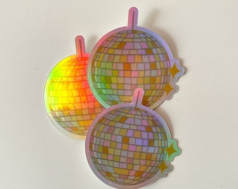 HOLOGRAPHIC Disco Ball Sticker | Fun Waterproof Vinyl Sticker