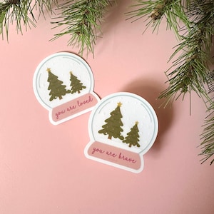 CLEAR Snow Globe Sticker | Holiday Waterproof Vinyl Sticker