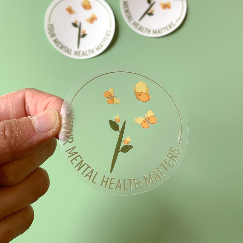 CLEAR Your Mental Health Matters Sticker | Waterproof Vinyl Sticker - Etsy
