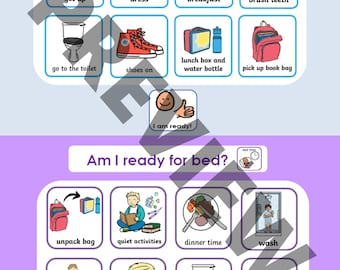 Daily Routine Visual Schedules for Girls - Etsy