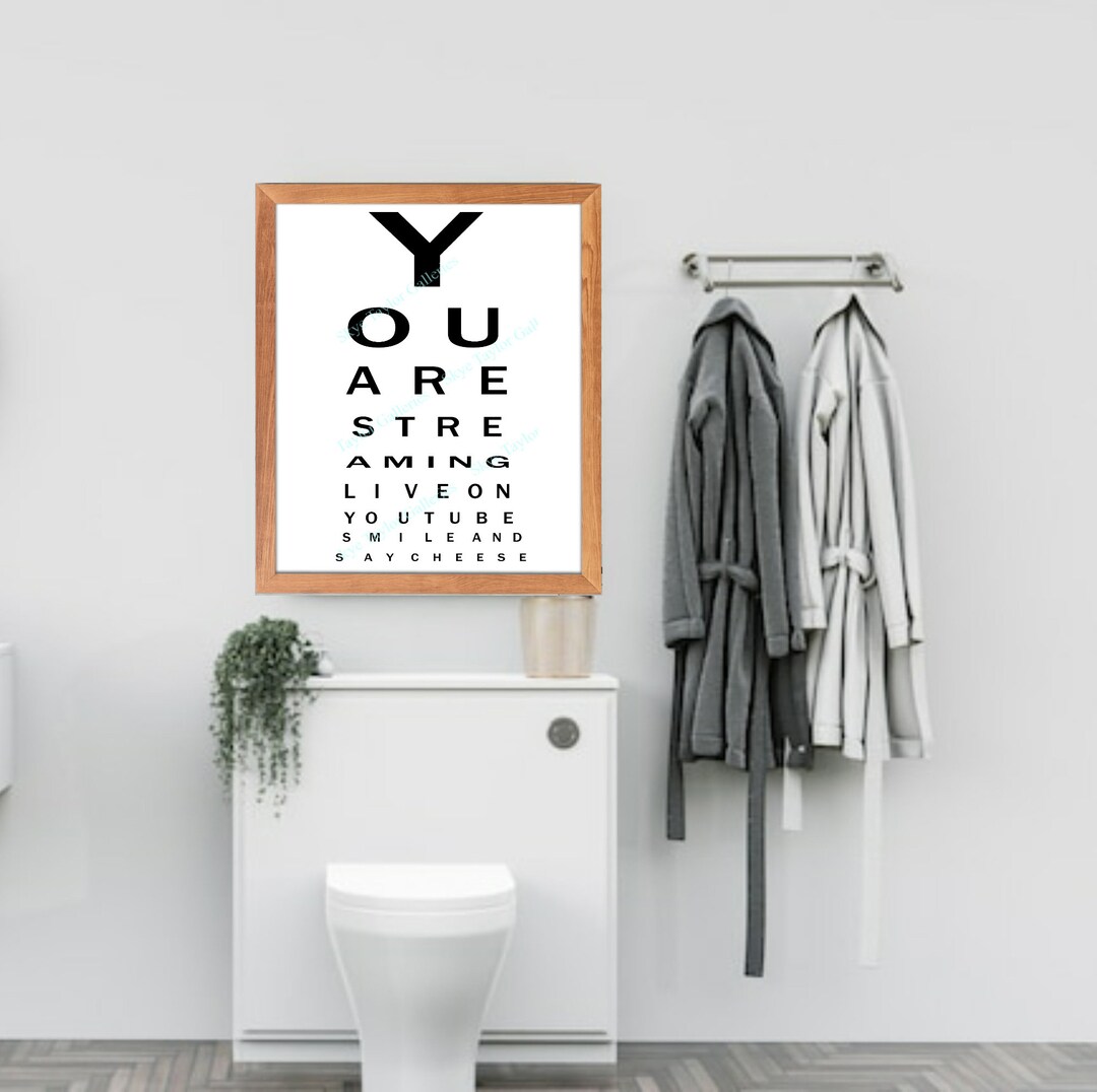 Bathroom Eye Chart Print, Bathroom Print, Printable Wall Art for ...