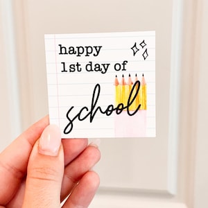 Étiquette-cadeau imprimable de la rentrée scolaire, étiquette-cadeau de l'enseignant Bonne 1ère journée d'école, étiquette-cadeau de la rentrée scolaire, crayon aquarelle, impression premier jour