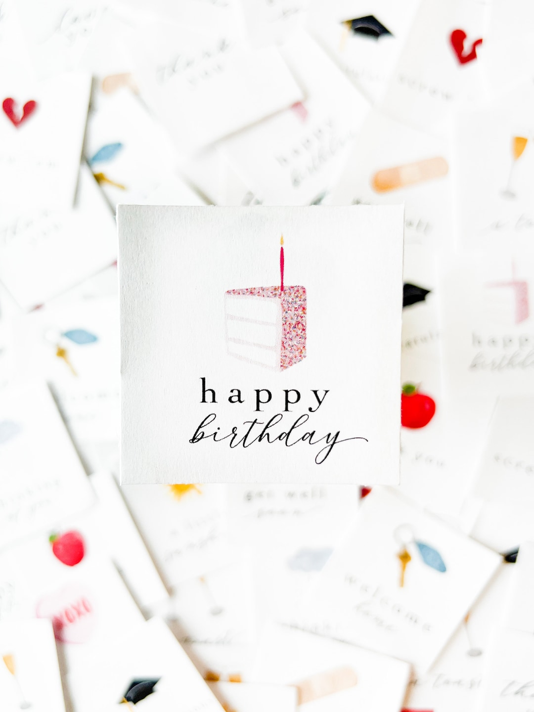 Confetti Happy Birthday Cake Sticker, Colorful Birthday Gift Stickers