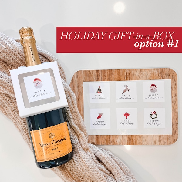 Christmas Wine Bottle Tag | Holiday Gift Box | Wine Gift | Wine Box | Holiday Hostess Gift | Holiday Wine Gift Tags | Christmas Gift | Wine