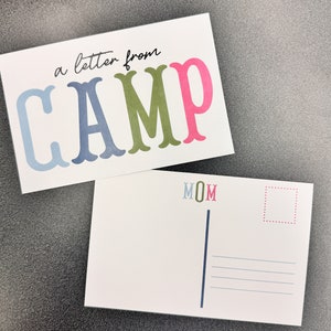 TÉLÉCHARGEMENT NUMÉRIQUE Cartes postales de camp monogramme, papeterie de camp personnalisée, cartes postales Une lettre du camp, cartes postales de camp personnalisées, lettres/courrier de camp